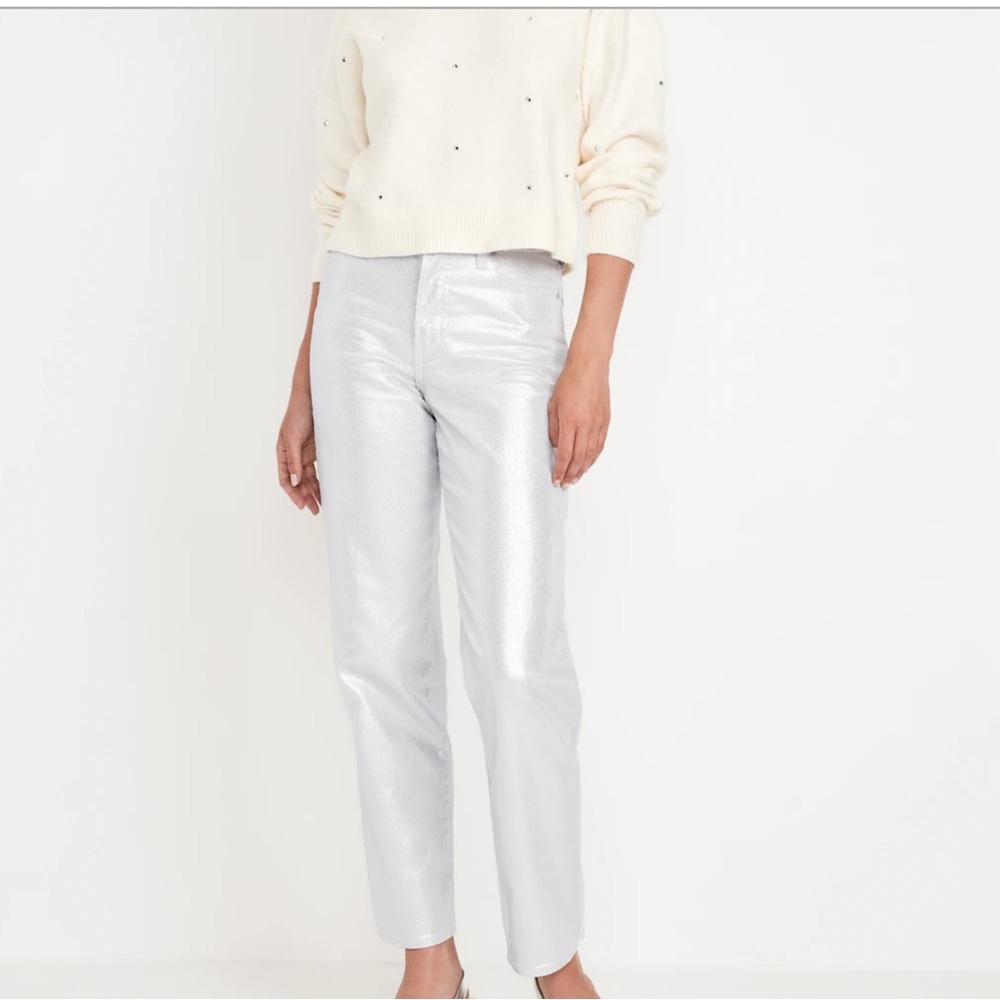 🔴 🎀 Host Pick 🎀 High-Waisted Silver Shine OG Loose Jeans - Picture 2 of 5